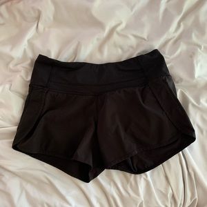 Black lululemon speed up shorts